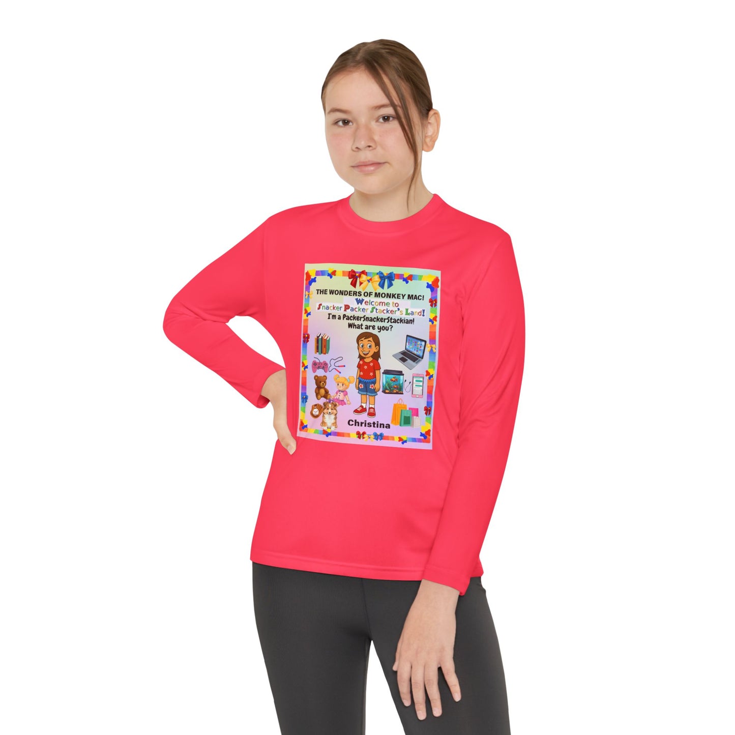 Youth Long Sleeve Tee — "I'm a Pantherchaser" Colorful Kids Reading & School Shirt