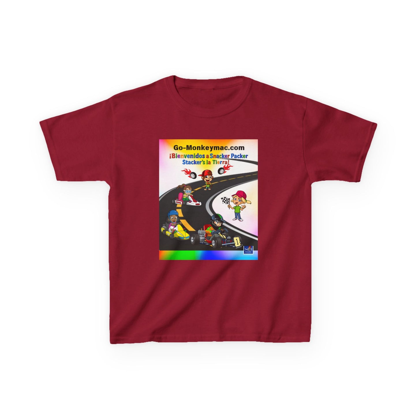 Kids T-Shirt - (Spanish) Road Rally Graphic Tee — Colorful Cartoon Racers