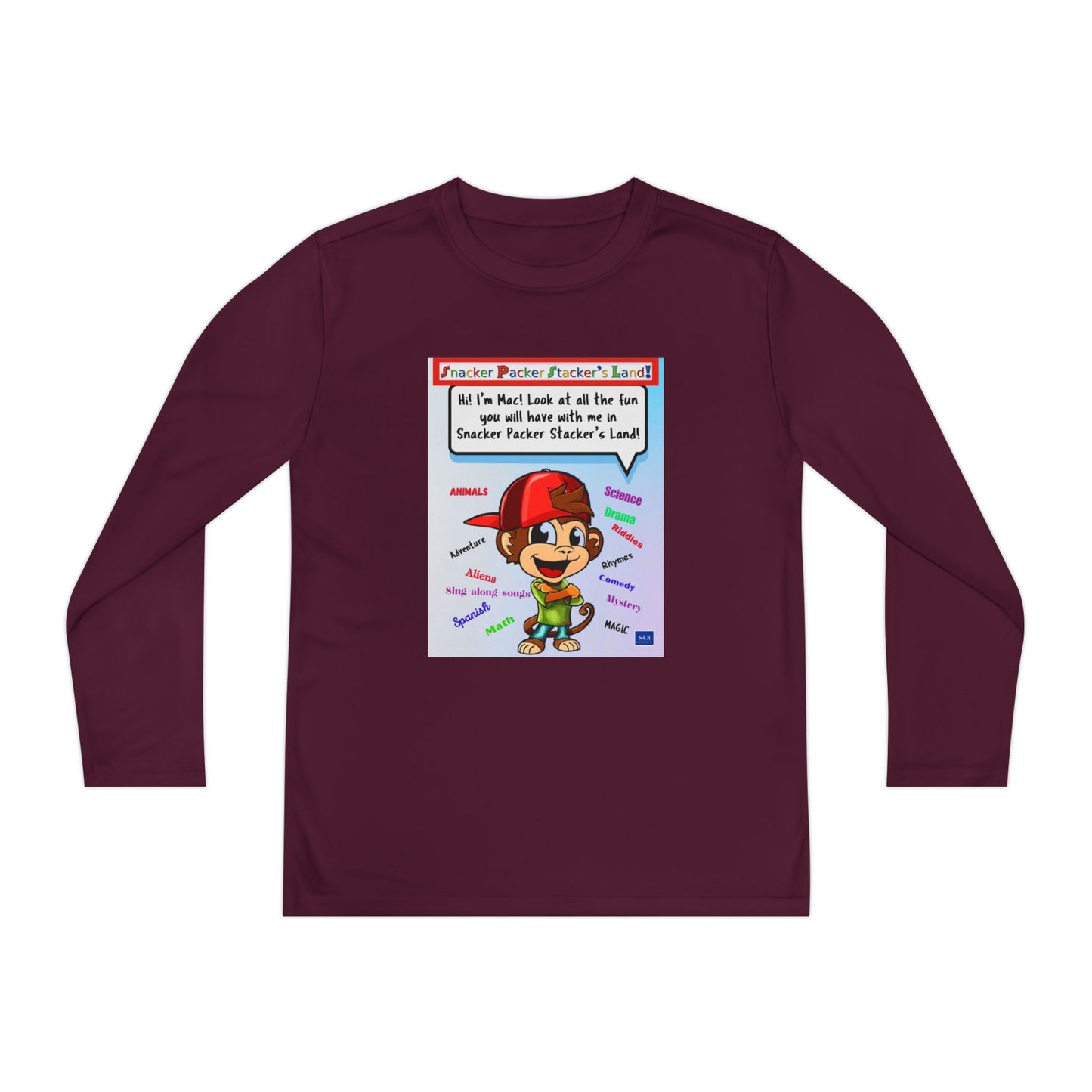 Youth Long Sleeve- Look at all the fun things you'll learn and do in Mac's book.
