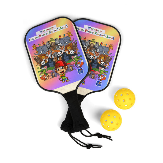 Colorful Pickleball Paddle Set - Welcome to Packer Packer's Puckin' Land!