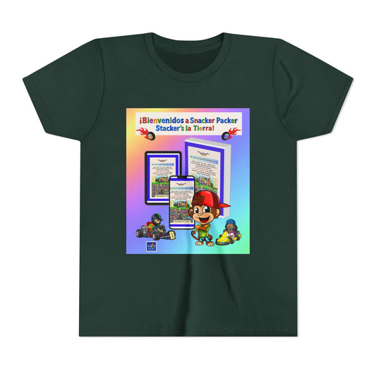 Youth Tee - (Spanish) Bienvenidos a Stacker Pack: Colorful Kid Gamer Graphic Shirt