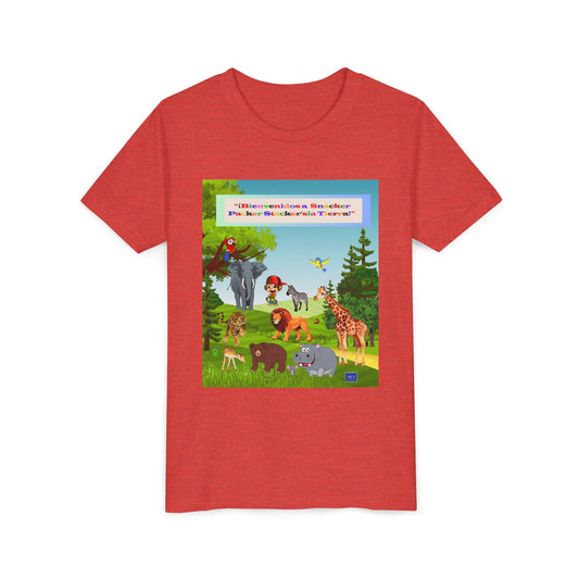 Youth - (Spanish) Safari de animales Tee — Lindo y Lindo Selva & Zoo Amigos Graphic Youth Shirt