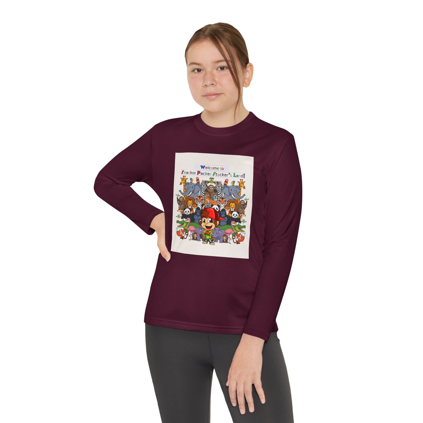 Youth Long Sleeve Competitor Tee with Fun Animal Design