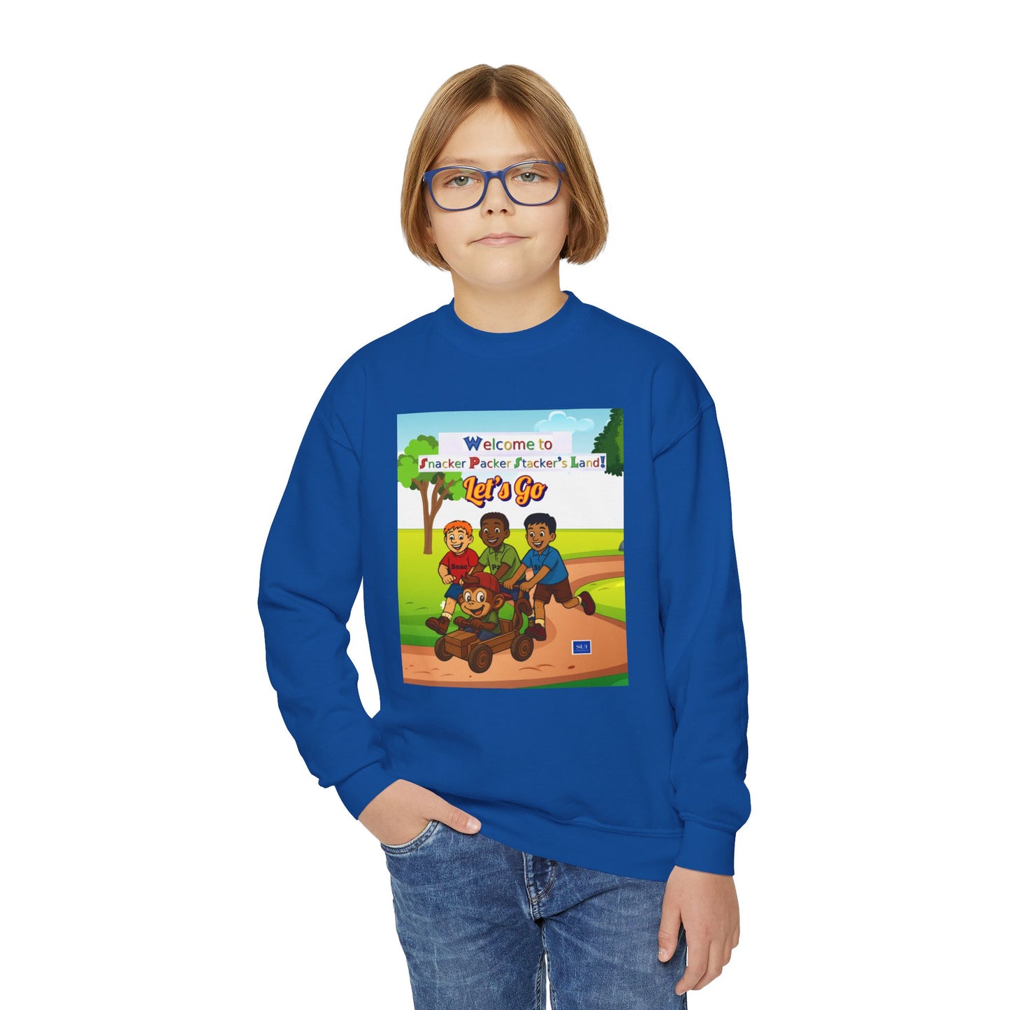 Kids' Cartoon Adventure Crewneck Sweatshirt
