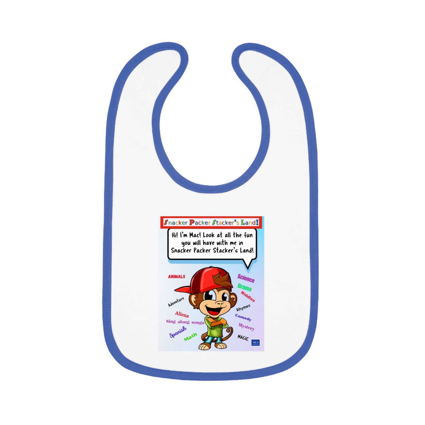 Playful Baby Jersey Bib with Fun Character Design