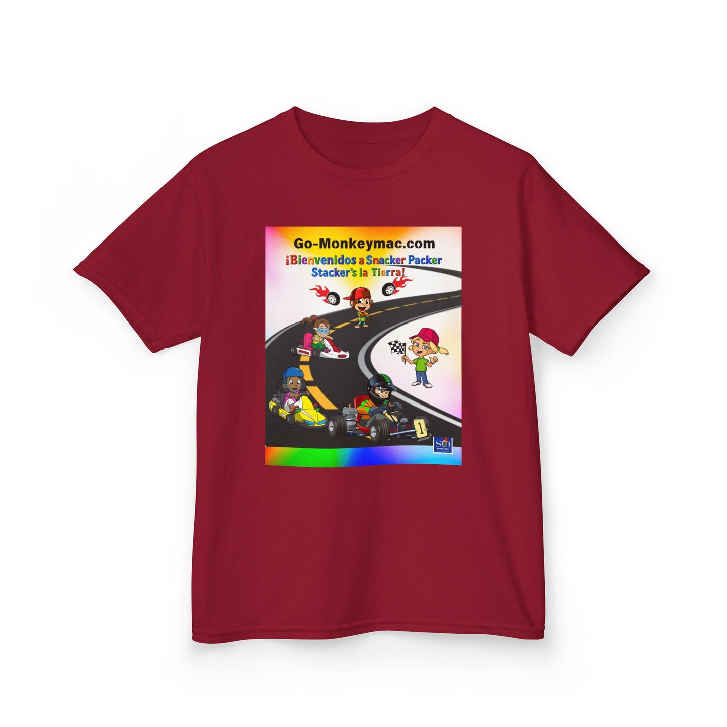 Kids T-Shirt - (Spanish) Road Rally Graphic Tee — Colorful Cartoon Racers