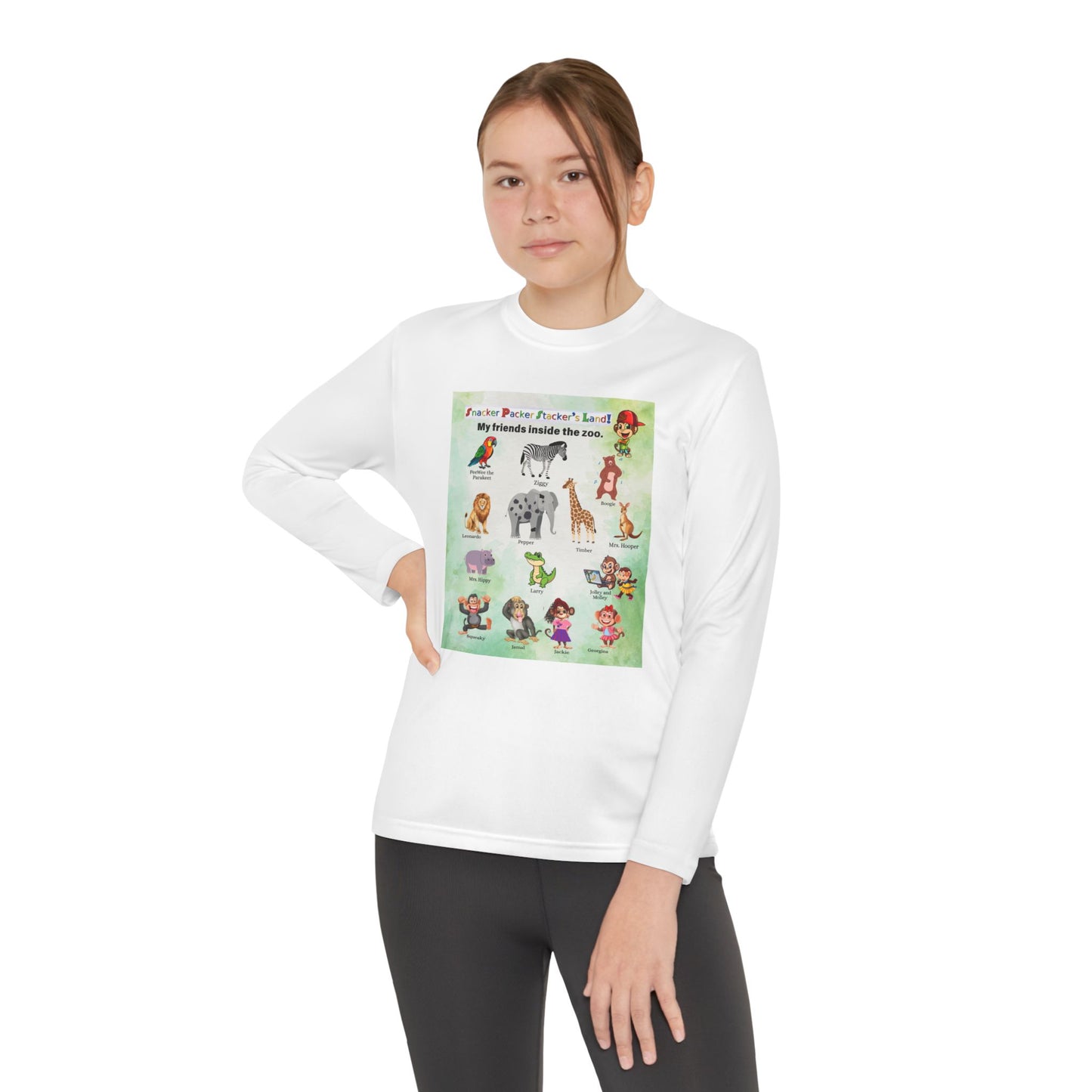 Youth Long Sleeve Competitor Tee - Animal Friends Adventure Design