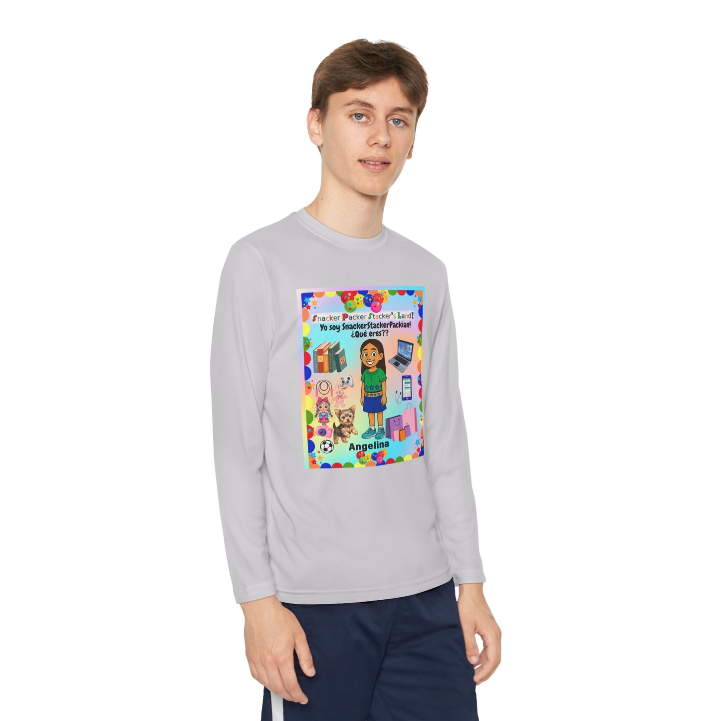 Youth Long Sleeve Tee — Personalized 'Angelina' Birthday/School Celebration Design
