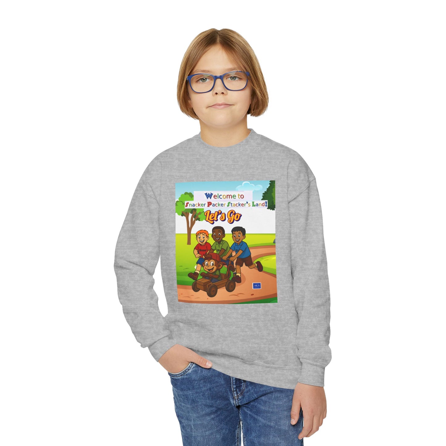 Kids' Cartoon Adventure Crewneck Sweatshirt