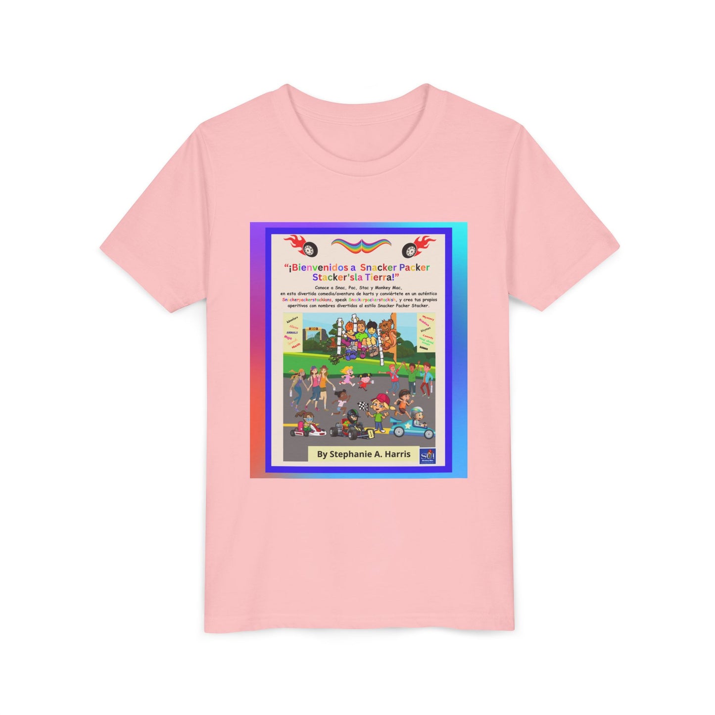 Youth Tee — (Spanish) ¡Diviértete escuchando el e-book de Monkey Mac!