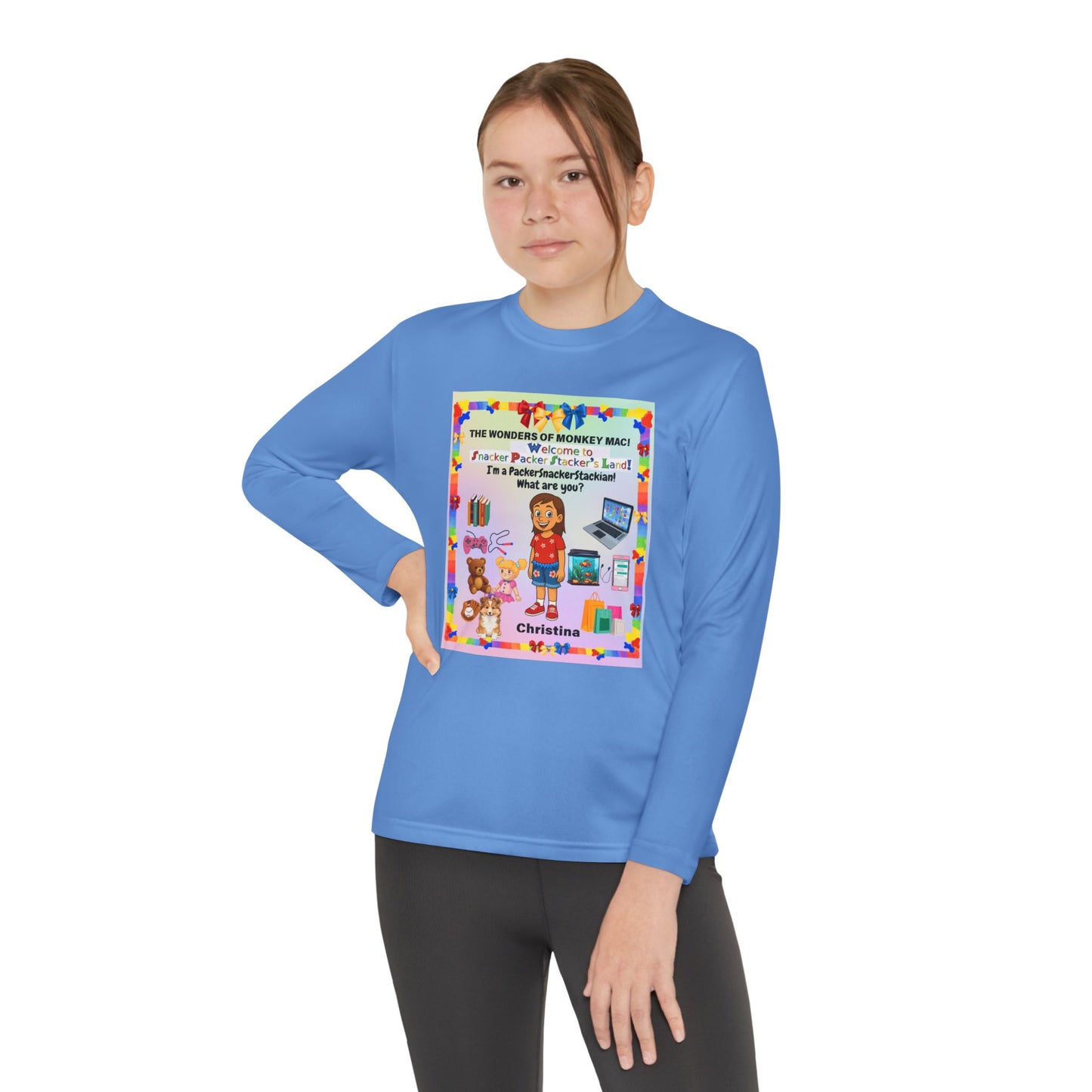 Youth Long Sleeve Tee — "I'm a Pantherchaser" Colorful Kids Reading & School Shirt