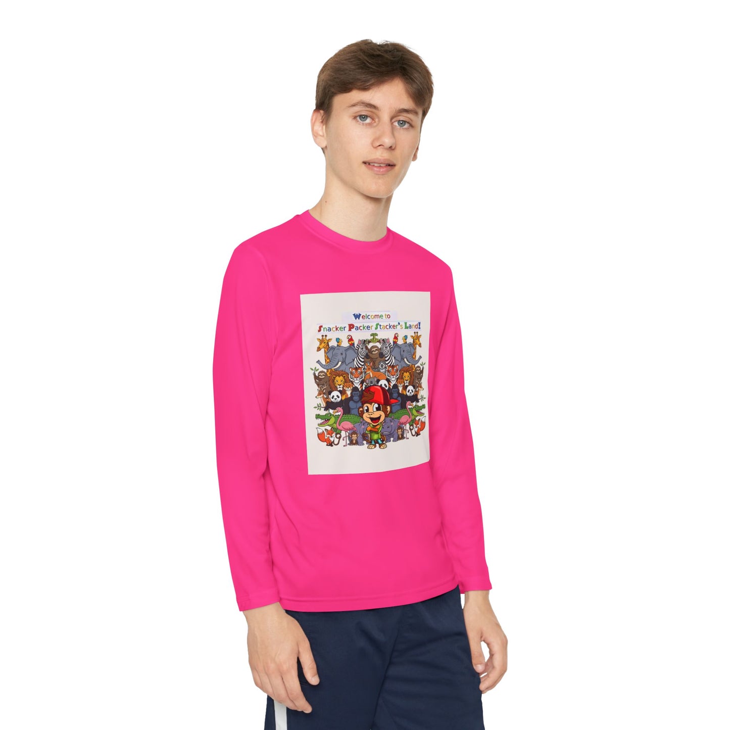 Youth Long Sleeve Competitor Tee with Fun Animal Design