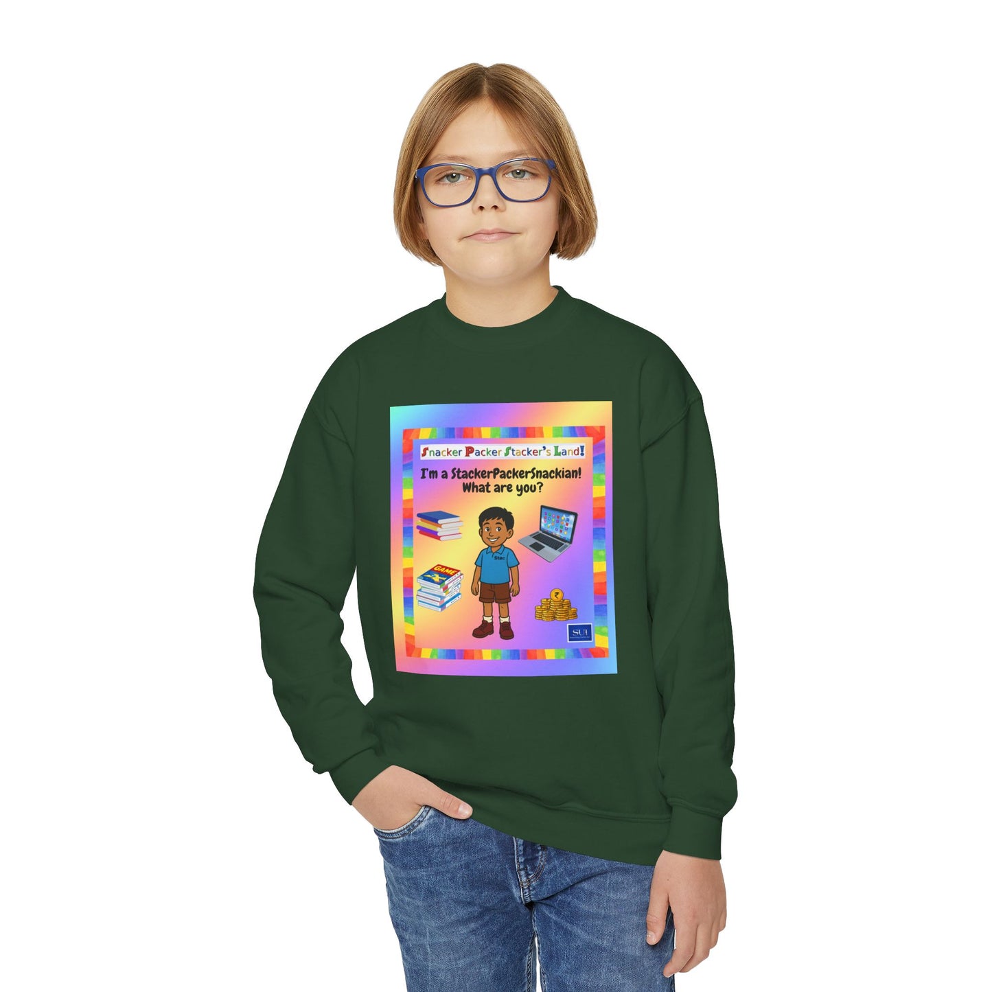 Youth Crewneck Sweatshirt - "I'm a Teacher's Favorite, What Are You?"
