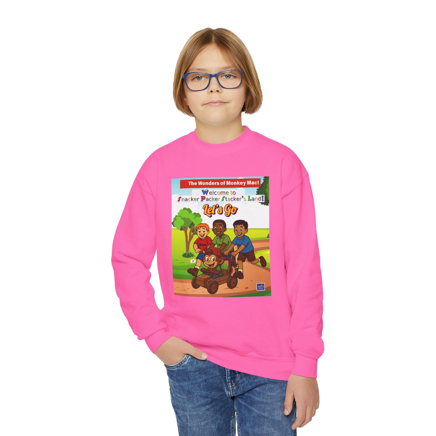 Kids' Cartoon Adventure Crewneck Sweatshirt
