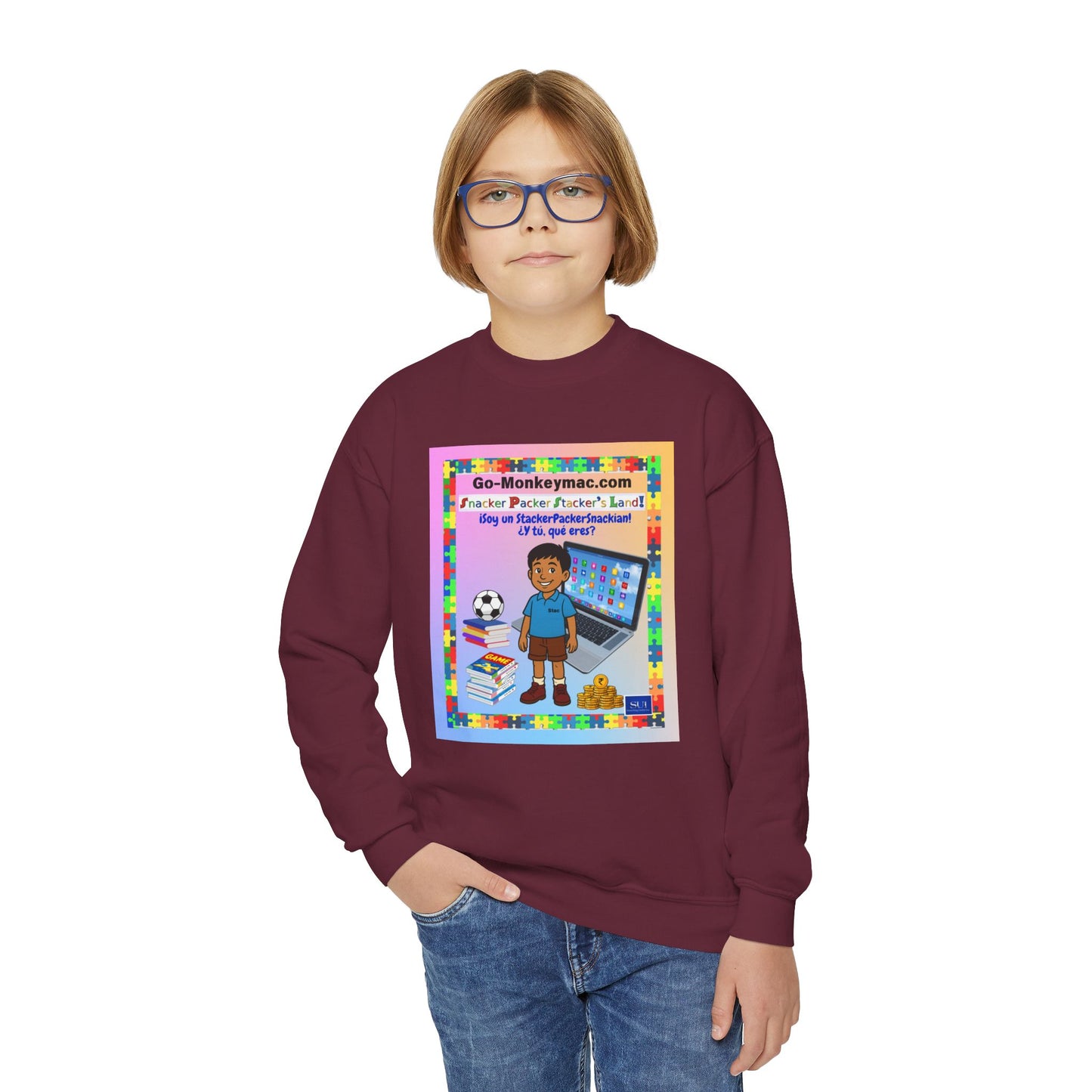 Youth Crewneck Sweatshirt - "I'm a Teacher's Favorite, What Are You?"