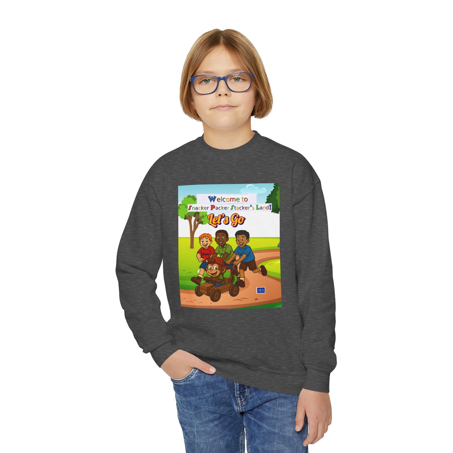 Kids' Cartoon Adventure Crewneck Sweatshirt