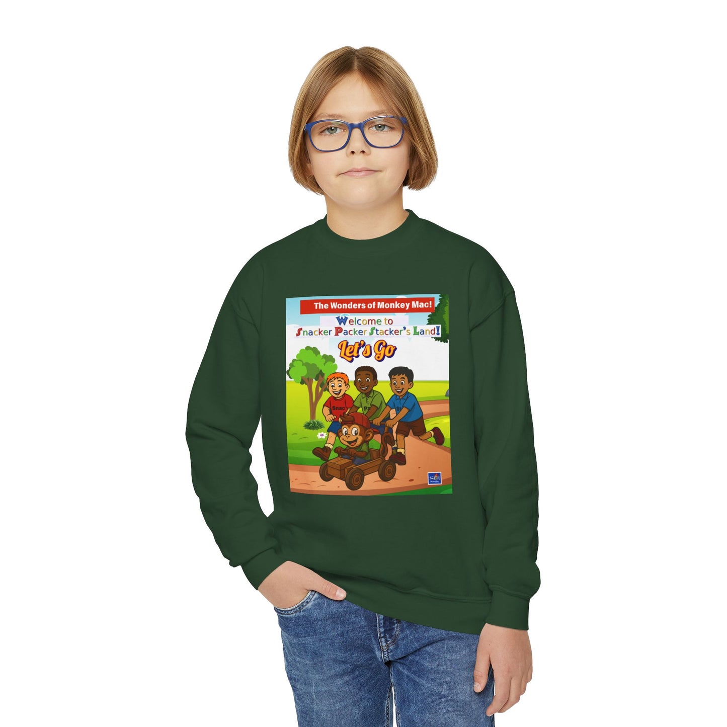 Kids' Cartoon Adventure Crewneck Sweatshirt