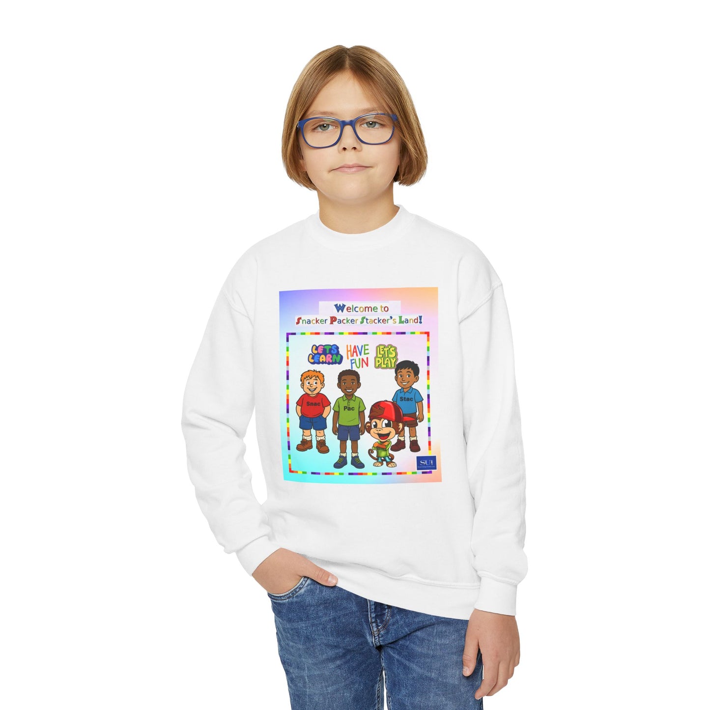 Youth Crewneck Sweatshirt - Welcome to Fun Land Design