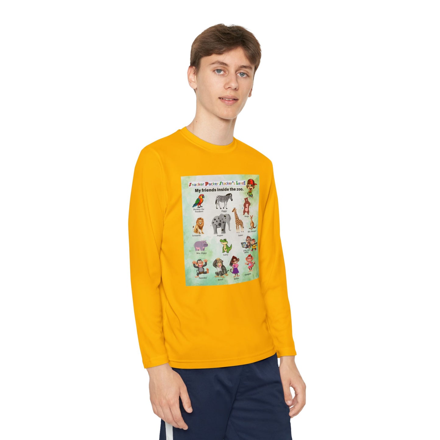 Youth Long Sleeve Competitor Tee - Animal Friends Adventure Design