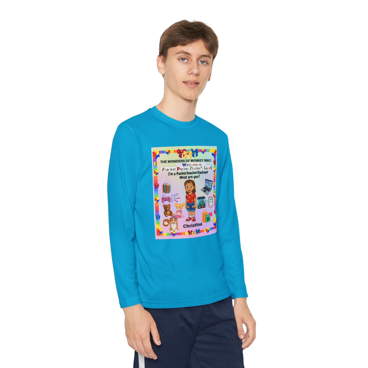 Youth Long Sleeve Tee — "I'm a Pantherchaser" Colorful Kids Reading & School Shirt