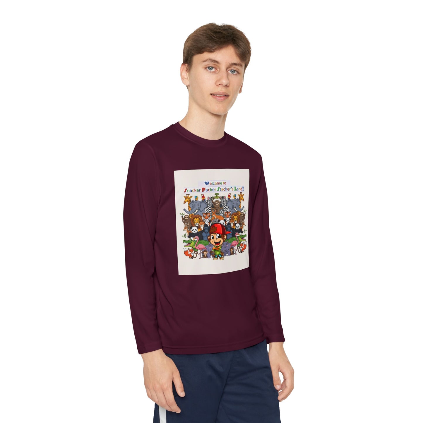 Youth Long Sleeve Competitor Tee with Fun Animal Design