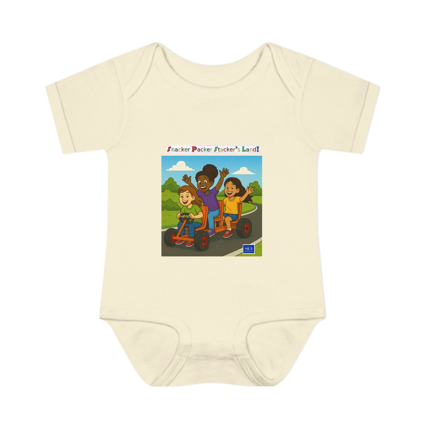Playful Infant Bodysuit with Fun Cartoon Design