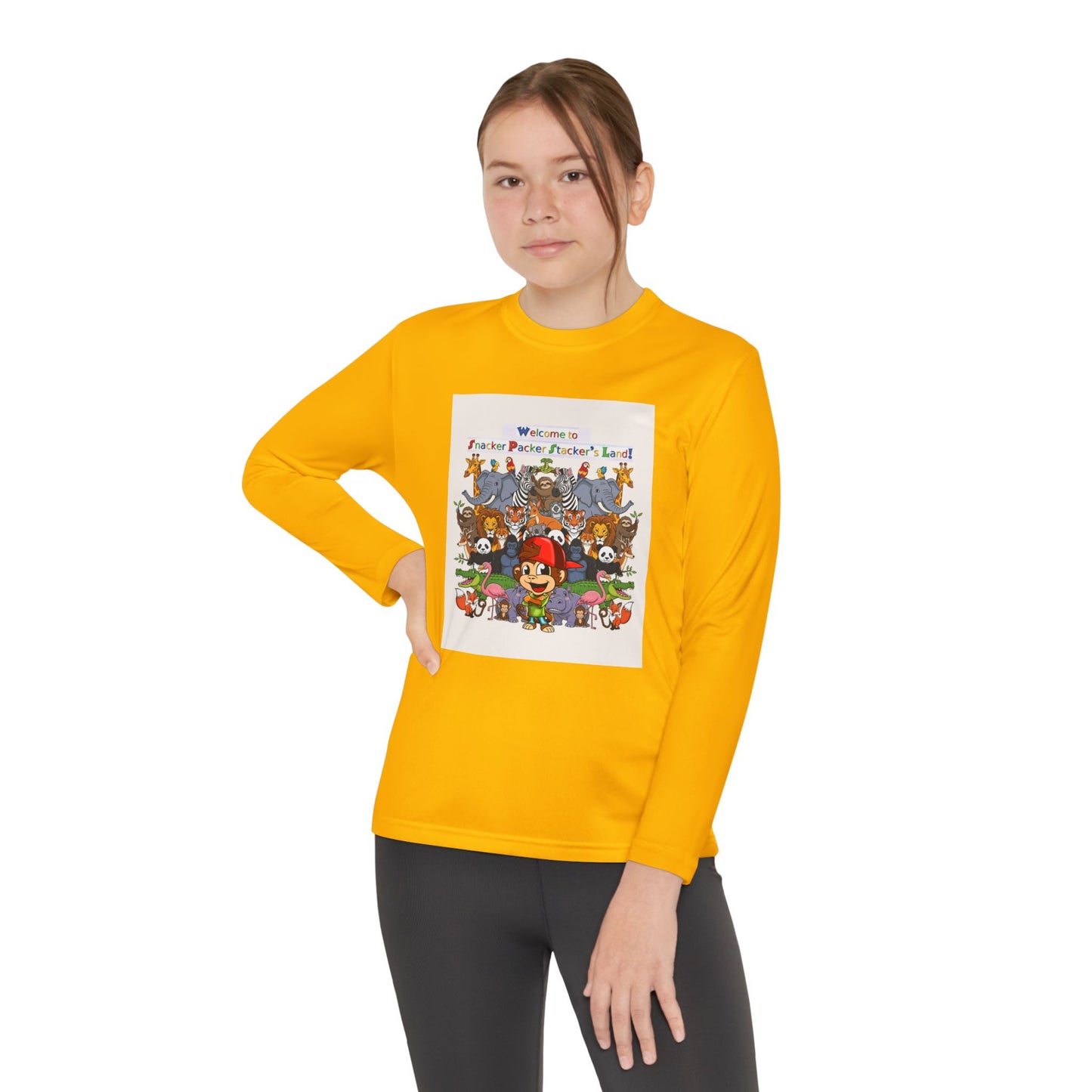 Youth Long Sleeve Competitor Tee with Fun Animal Design