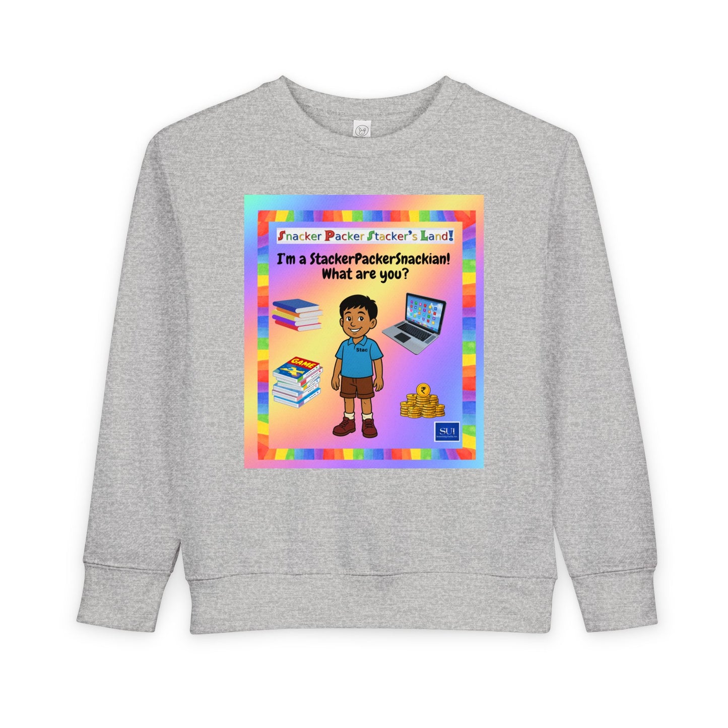 Toddler Sweatshirt - I'm a StackerPackerSnacker! Playful Kids Apparel
