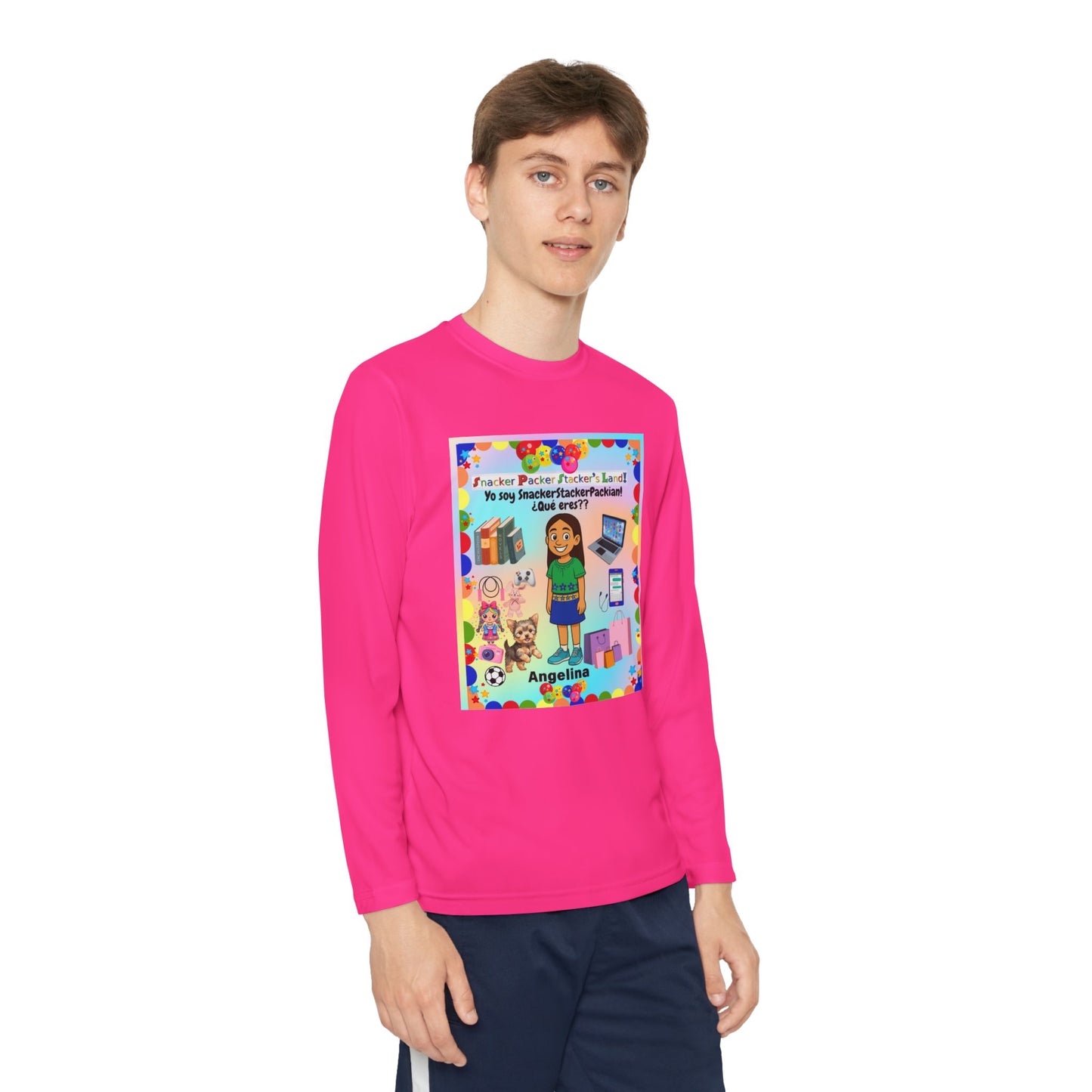 Youth Long Sleeve Tee — Personalized 'Angelina' Birthday/School Celebration Design
