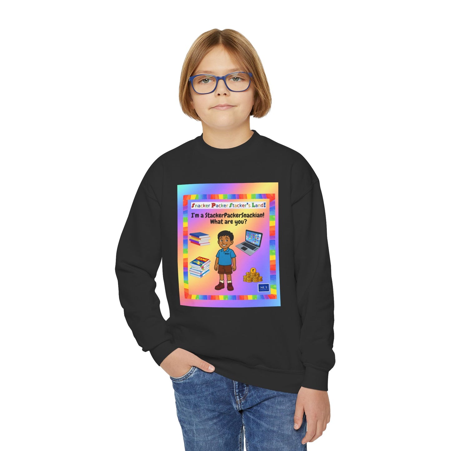 Youth Crewneck Sweatshirt - "I'm a Teacher's Favorite, What Are You?"