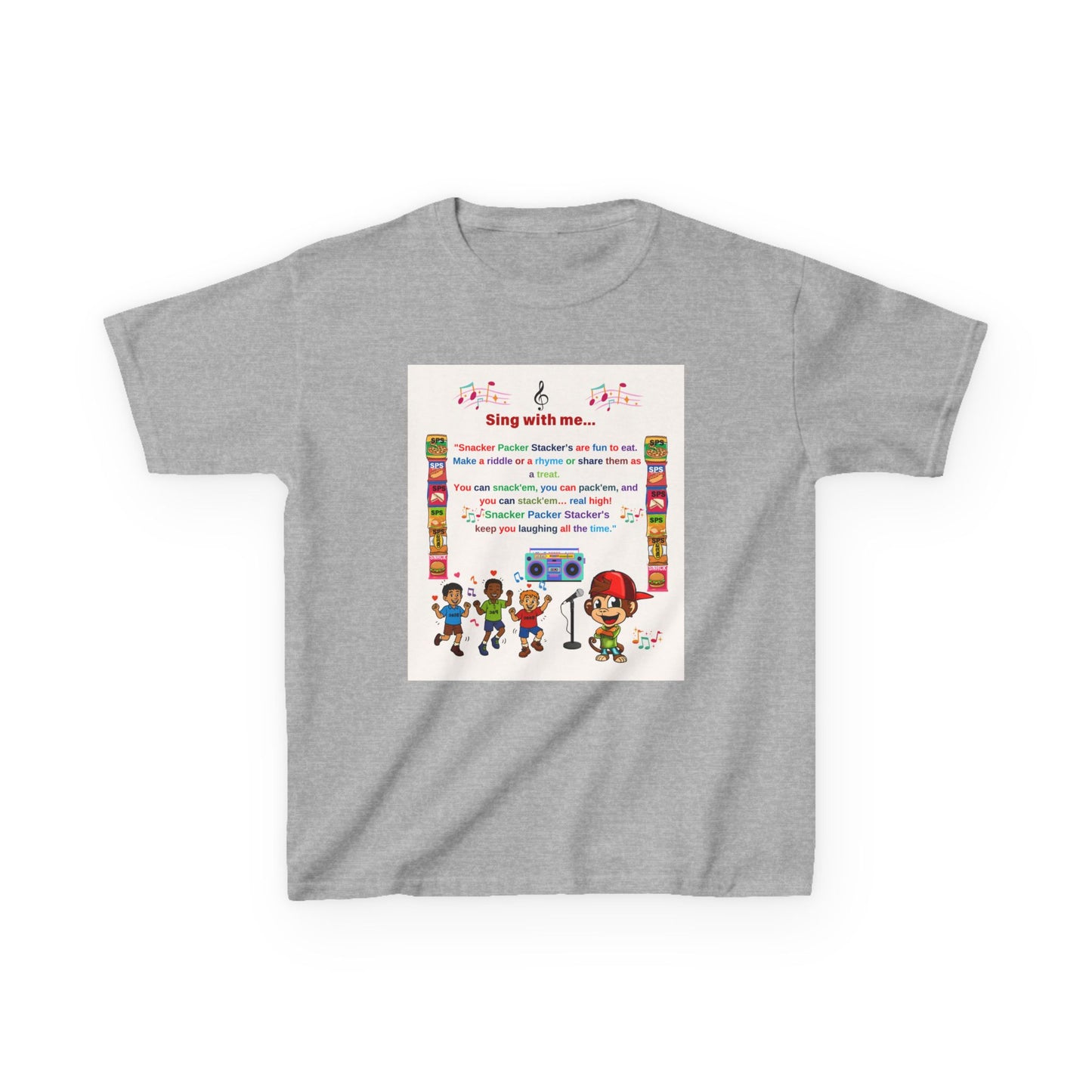 Kids Snacker Packer Stacker Snack Tee, Fun Food Shirt for Children, Snack Lover Gift, Kids Graphic Tee, Foodie T-shirt