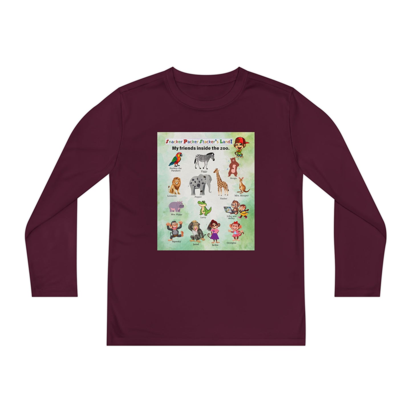 Youth Long Sleeve Competitor Tee - Animal Friends Adventure Design