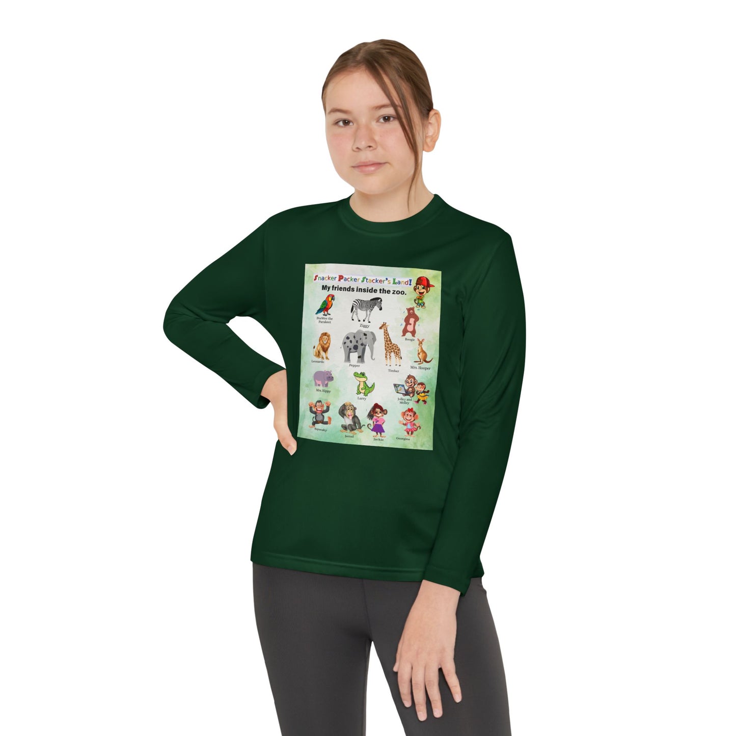 Youth Long Sleeve Competitor Tee - Animal Friends Adventure Design