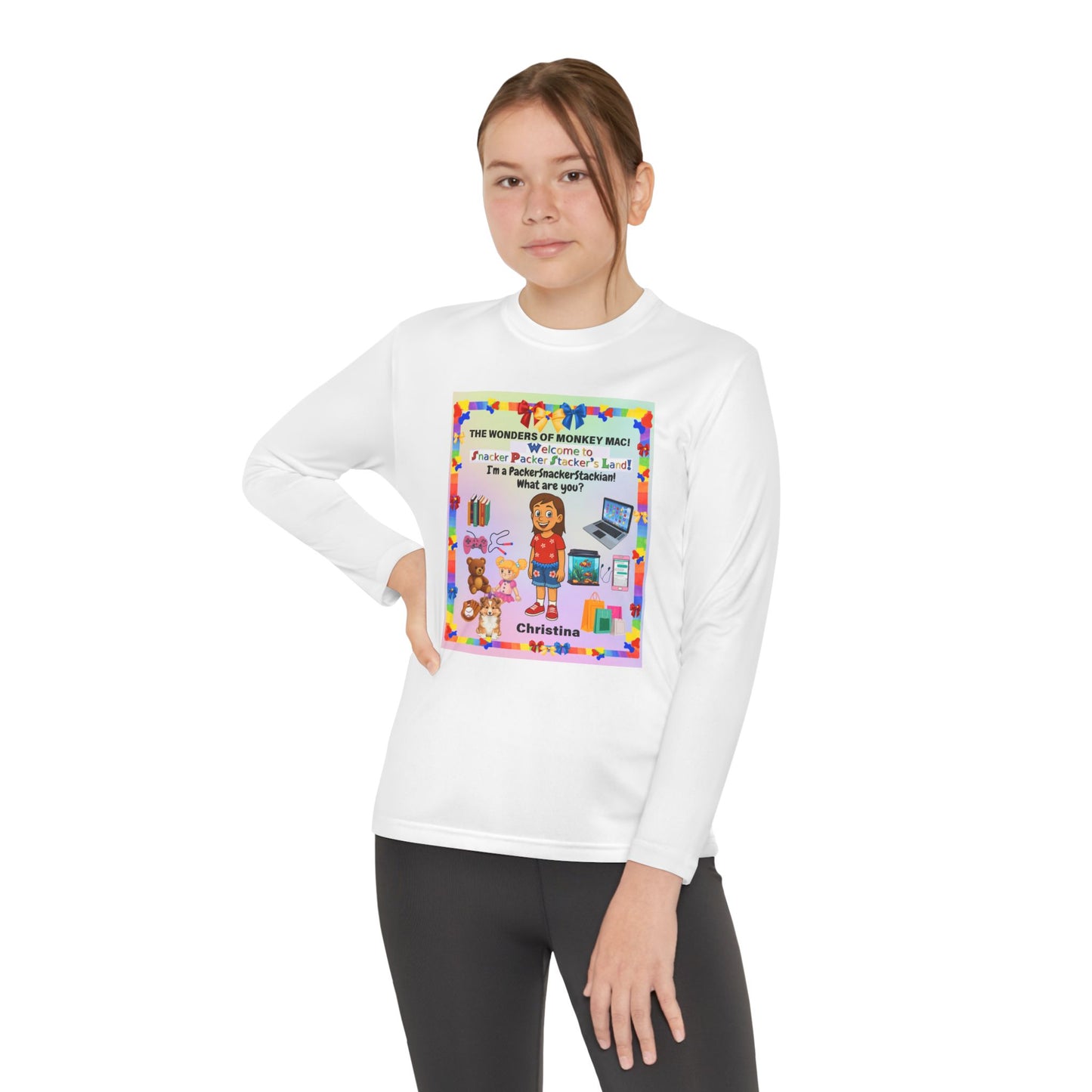 Youth Long Sleeve Tee — "I'm a Pantherchaser" Colorful Kids Reading & School Shirt