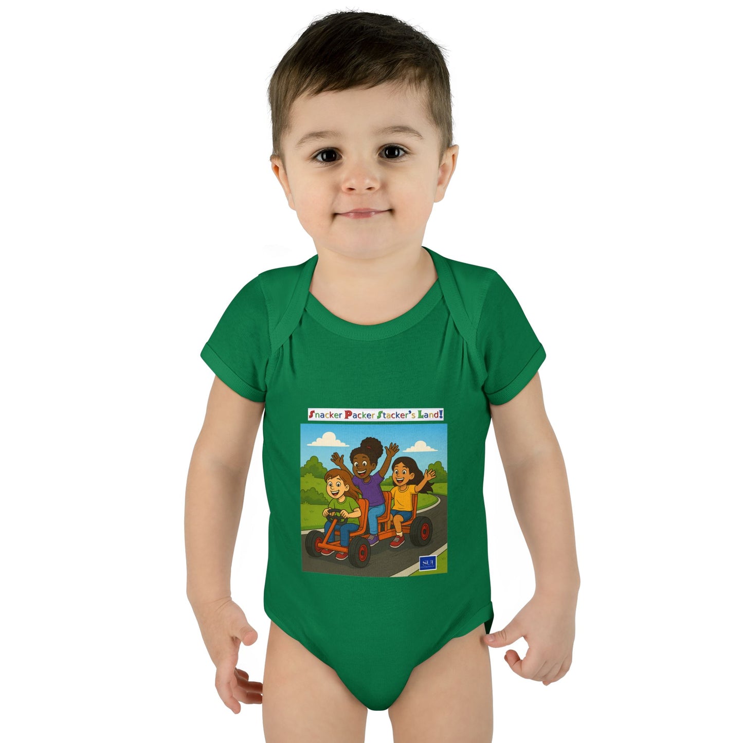 Playful Infant Bodysuit with Fun Cartoon Design