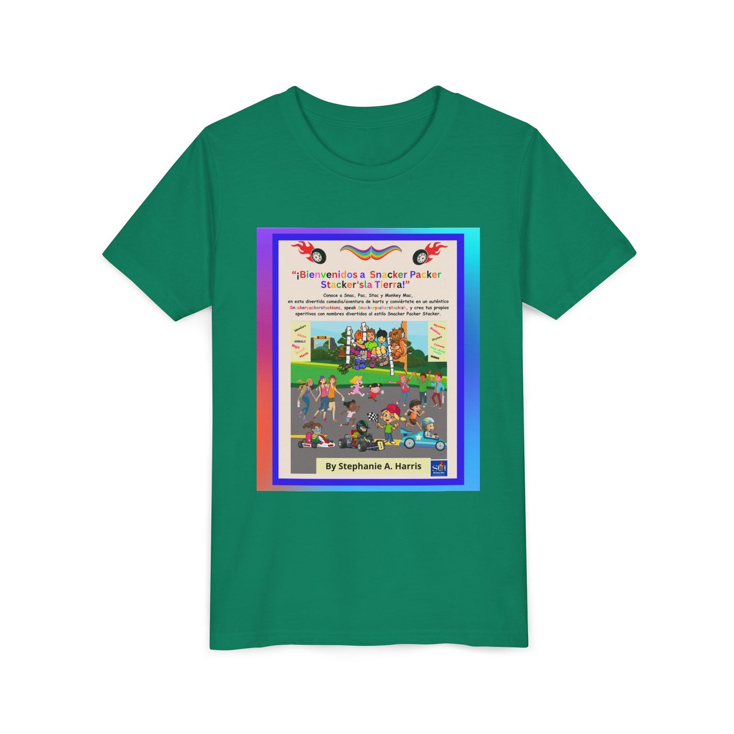 Youth Tee — (Spanish) ¡Diviértete escuchando el e-book de Monkey Mac!