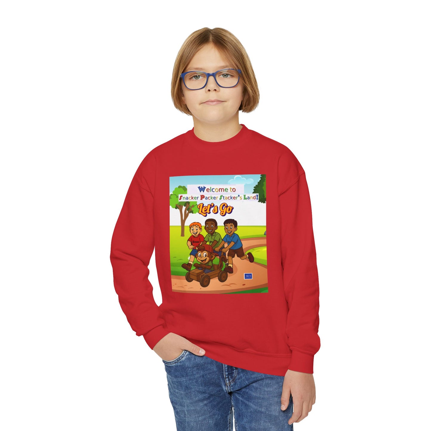Kids' Cartoon Adventure Crewneck Sweatshirt