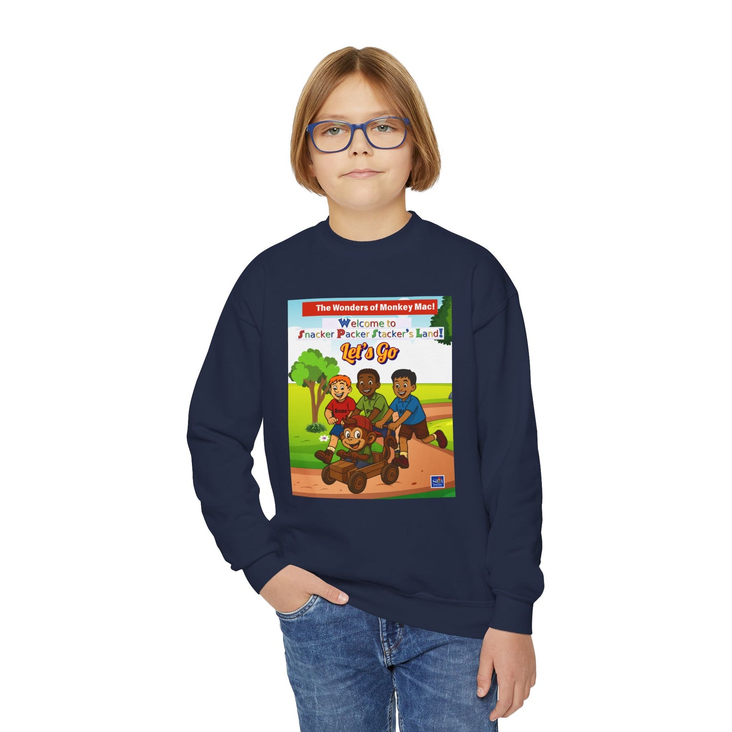 Kids' Cartoon Adventure Crewneck Sweatshirt