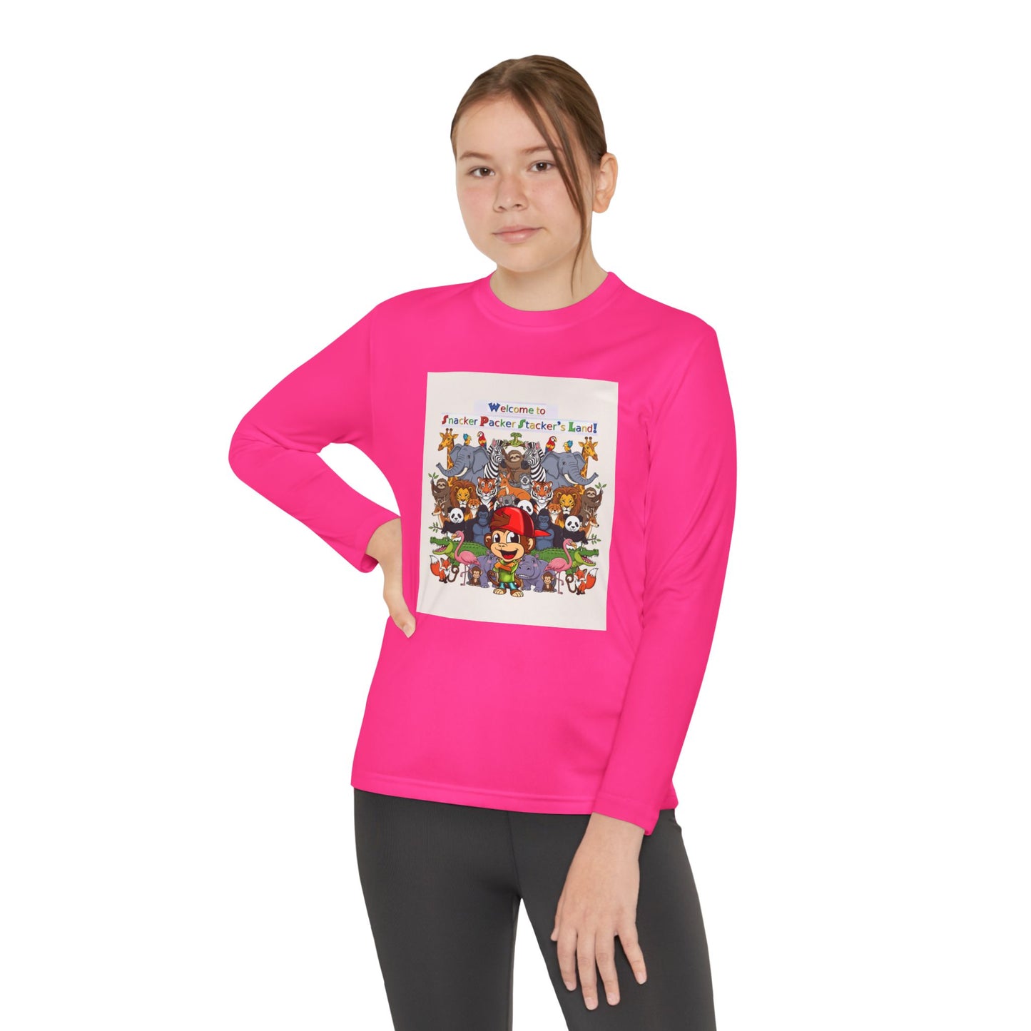 Youth Long Sleeve Competitor Tee with Fun Animal Design
