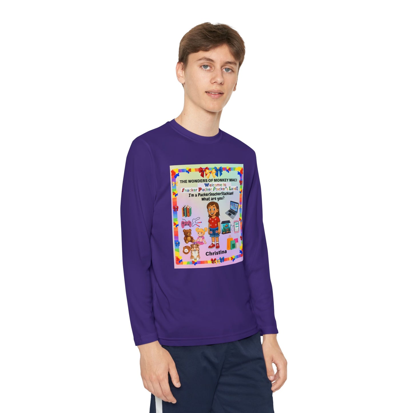 Youth Long Sleeve Tee — "I'm a Pantherchaser" Colorful Kids Reading & School Shirt