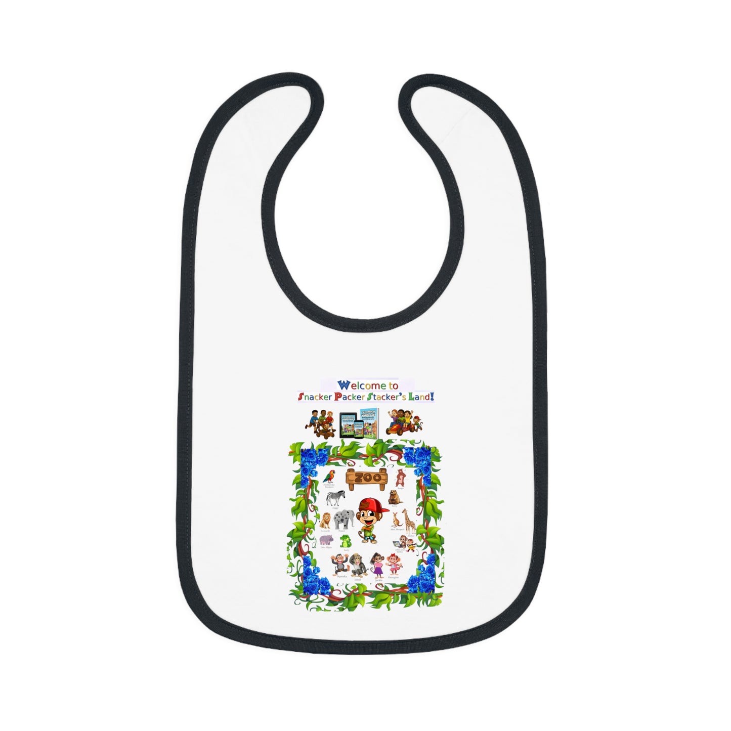 Welcome to Animal Planet Baby Bib - Cute Contrast Trim Bib for Mealtime Fun