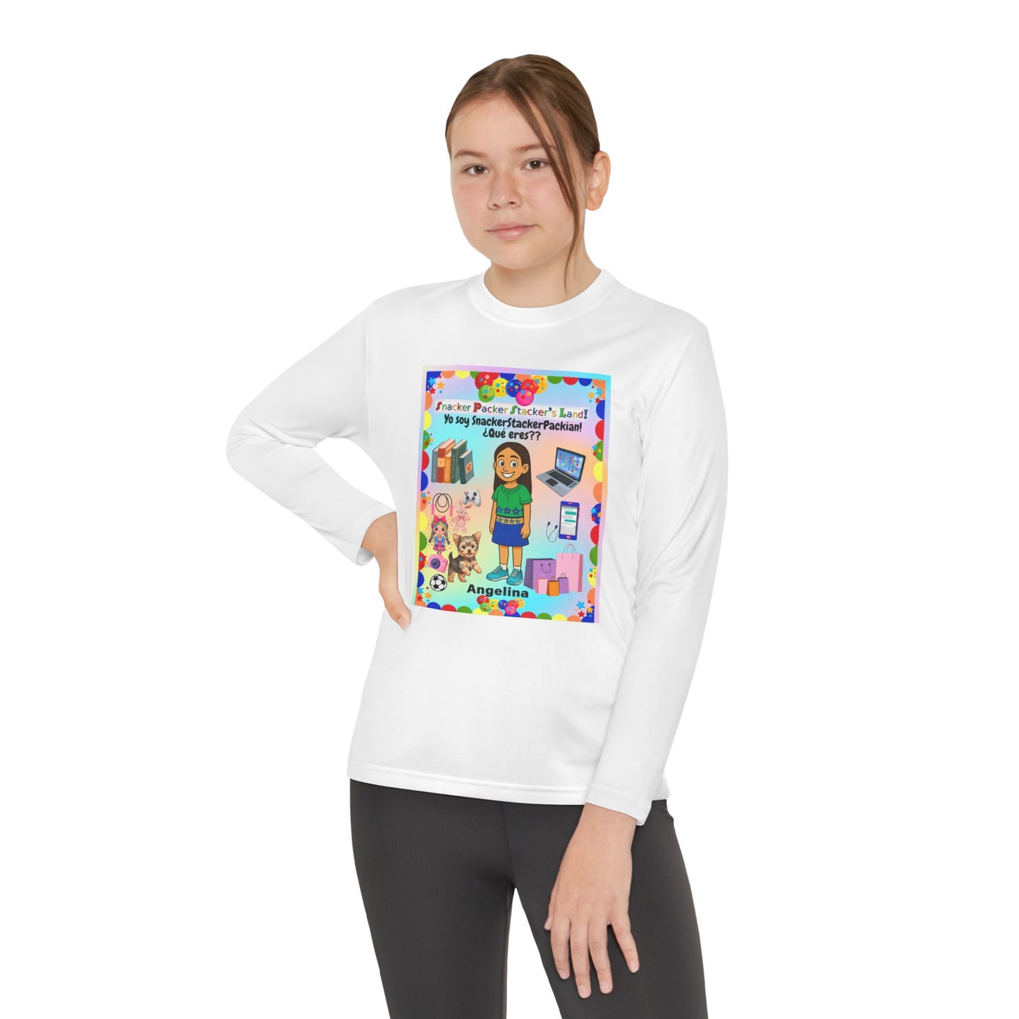Youth Long Sleeve Tee — Personalized 'Angelina' Birthday/School Celebration Design