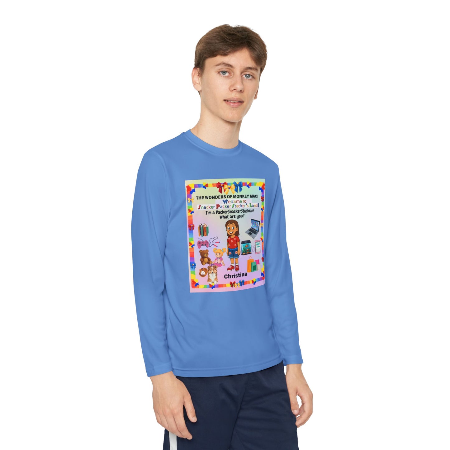 Youth Long Sleeve Tee — "I'm a Pantherchaser" Colorful Kids Reading & School Shirt