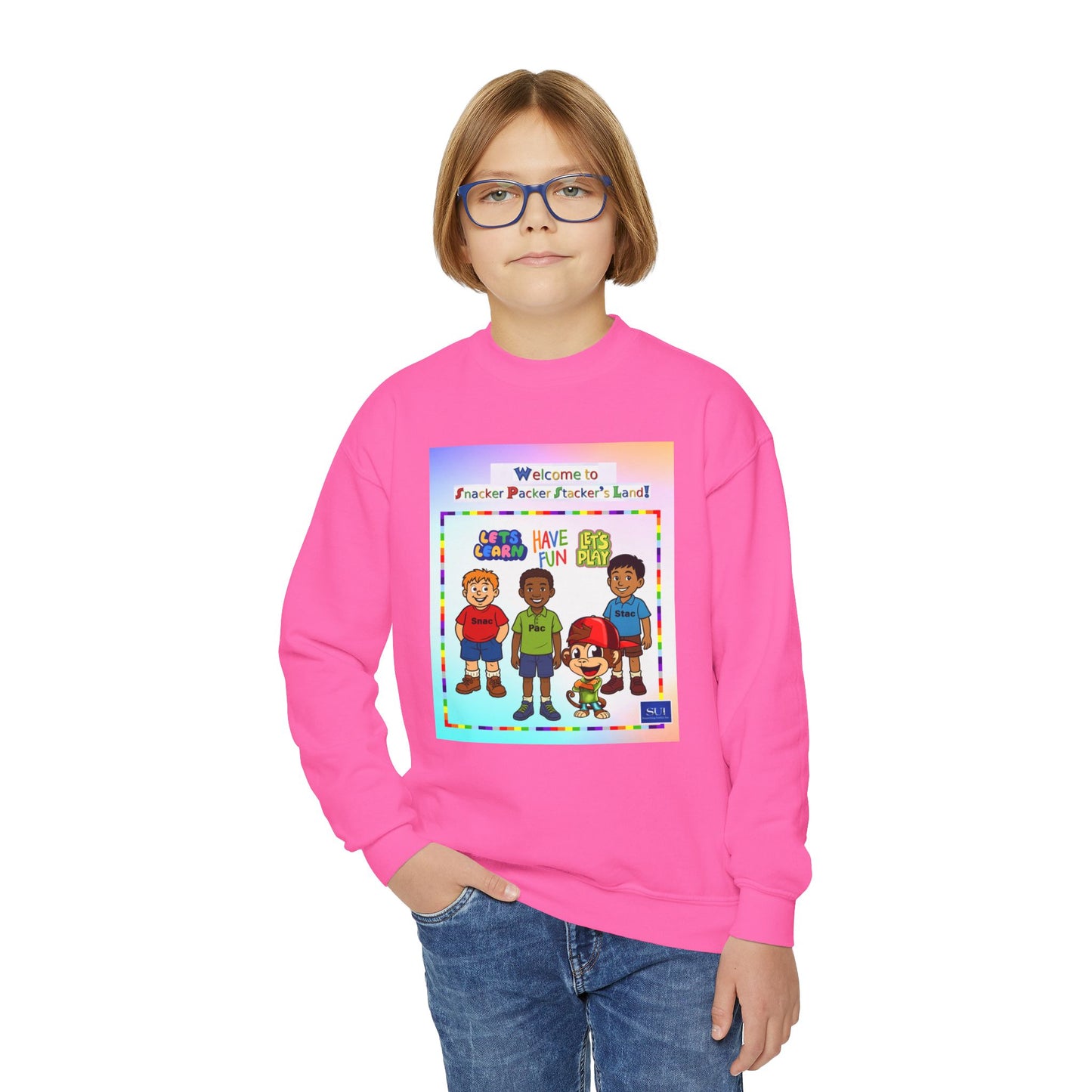 Youth Crewneck Sweatshirt - Welcome to Fun Land Design