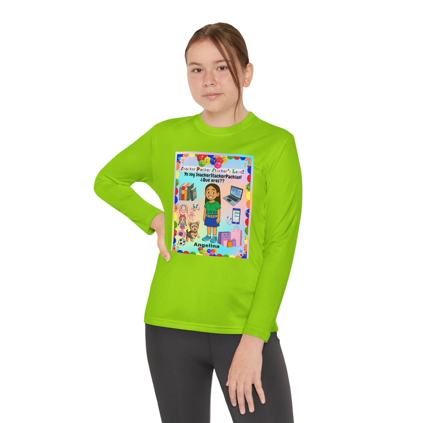 Youth Long Sleeve Tee — Personalized 'Angelina' Birthday/School Celebration Design
