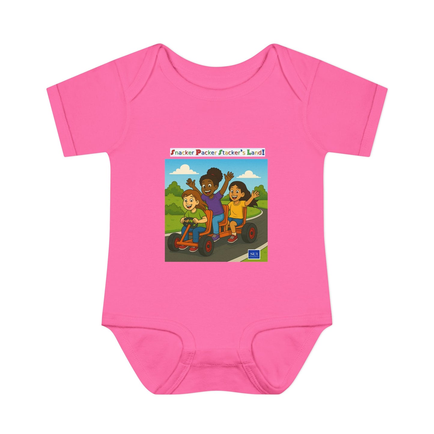 Playful Infant Bodysuit with Fun Cartoon Design