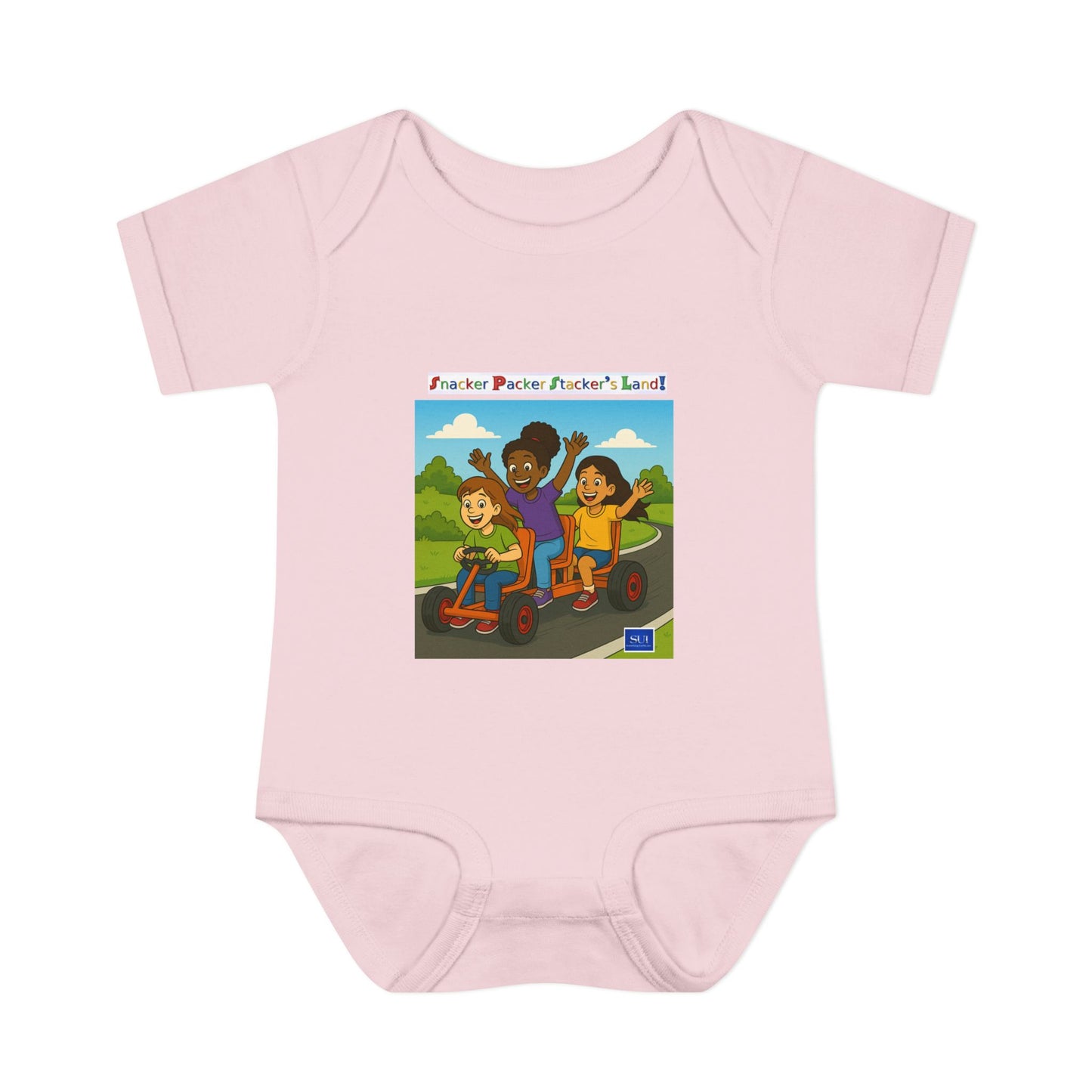 Playful Infant Bodysuit with Fun Cartoon Design