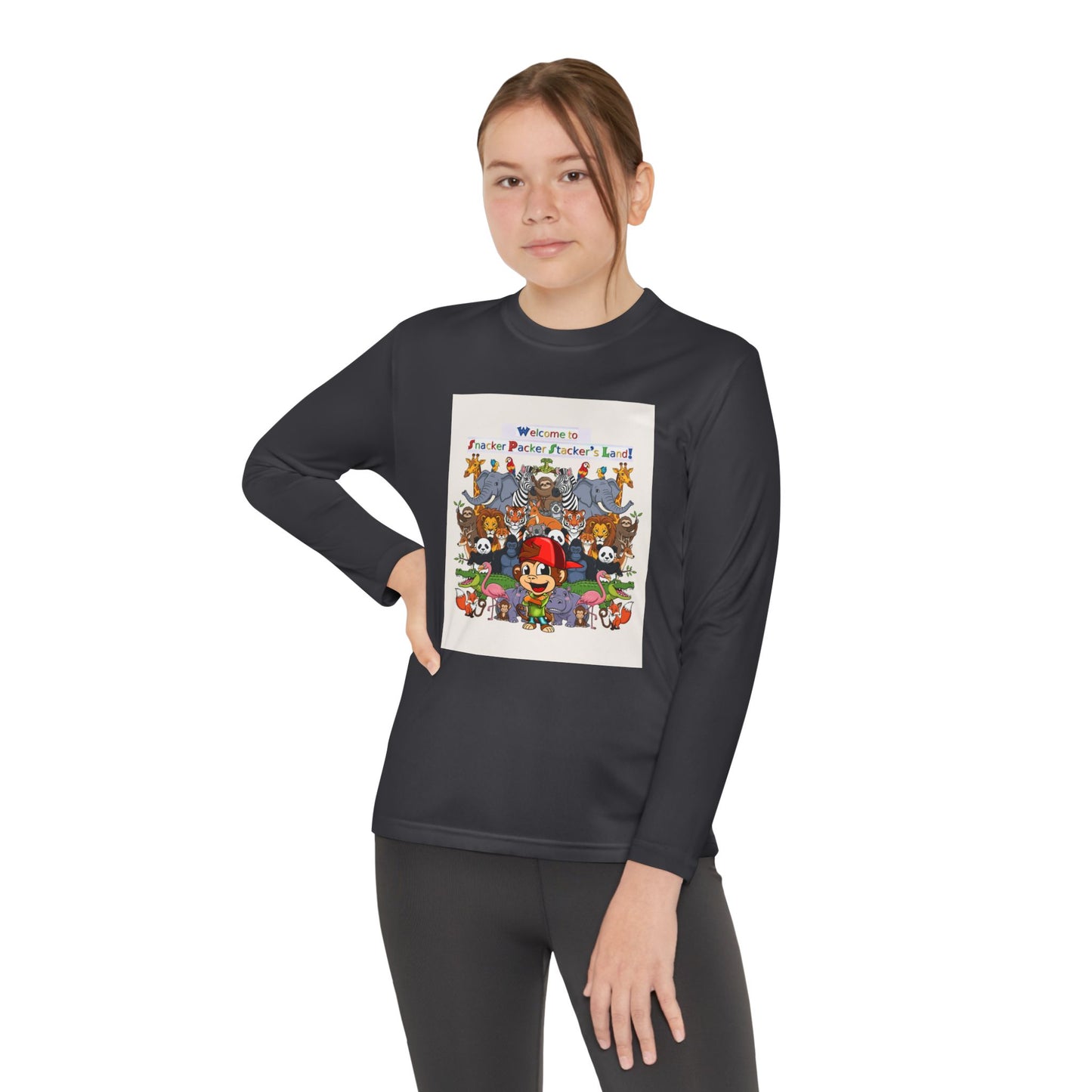 Youth Long Sleeve Competitor Tee with Fun Animal Design