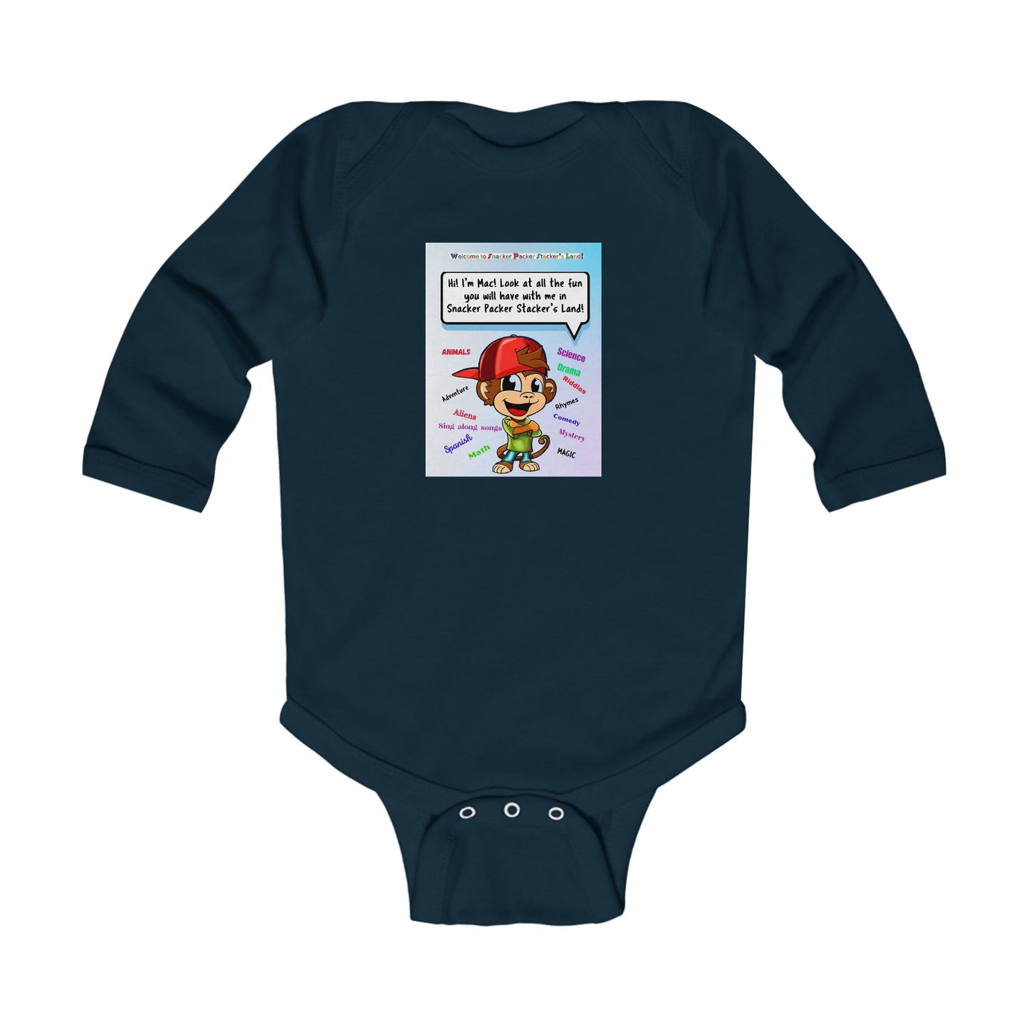 Cute Cartoon Themed Infant Long Sleeve Bodysuit