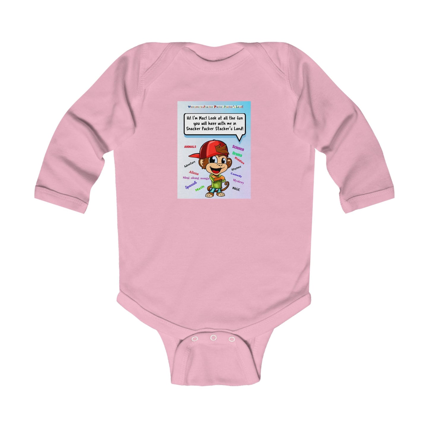 Cute Cartoon Themed Infant Long Sleeve Bodysuit